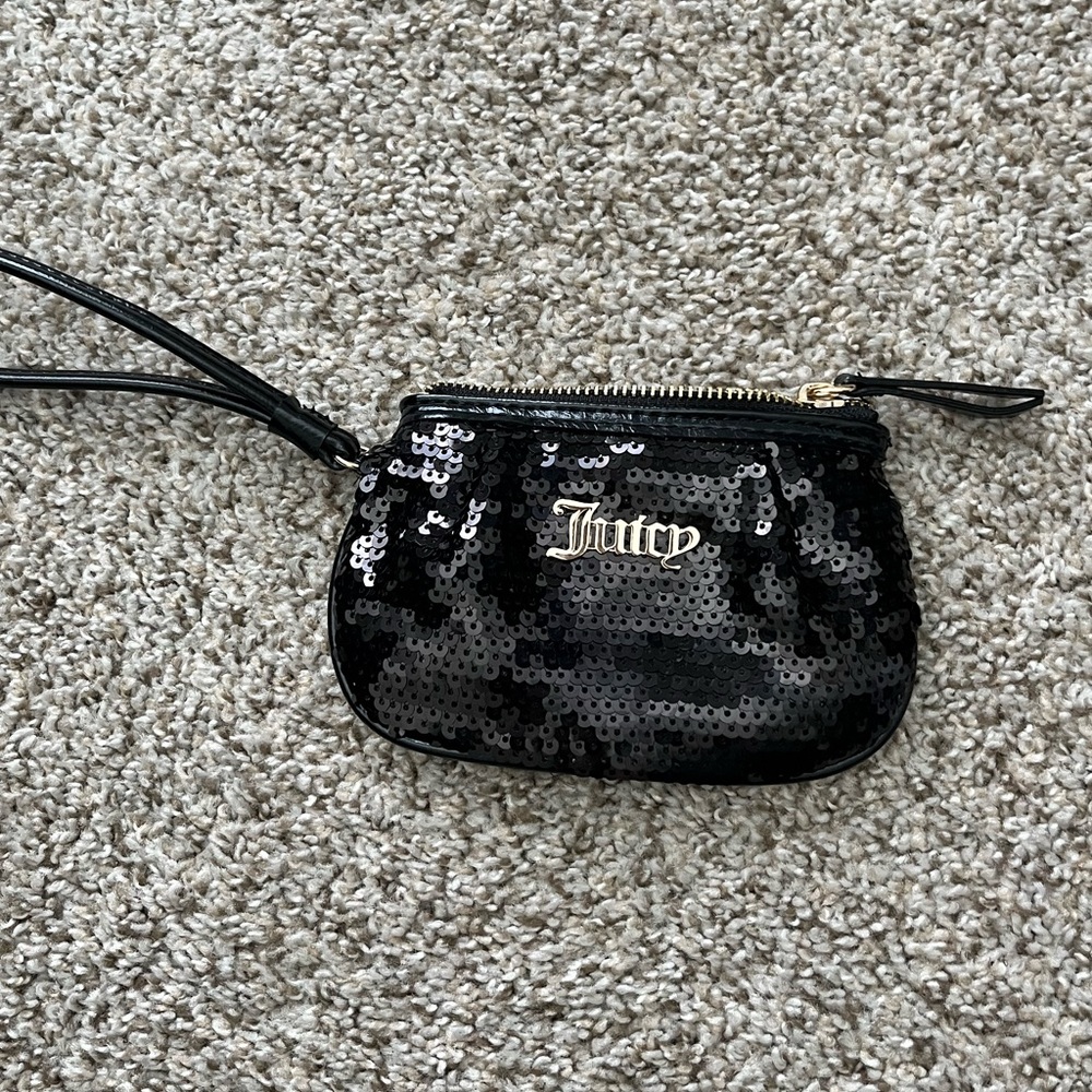 Juicy Couture Black Sequin Wristlet